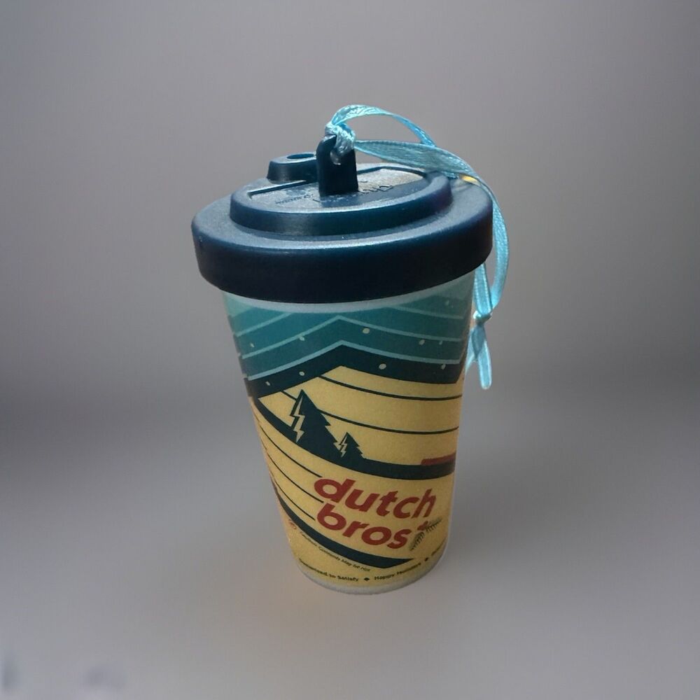 Dutch Bros 2018 Christmas Ornament Coffee Cup w/ Lid Strap Holiday Collectible